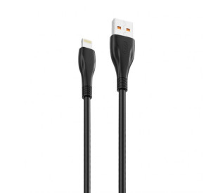 Кабель USB XO NB185 6A Quick Charge Lightning прогумований black