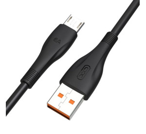Кабель USB XO NB185 6A Quick Charge Micro прогумований black