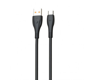 Кабель USB XO NB185 6A Quick Charge Type-C 1m прогумований black