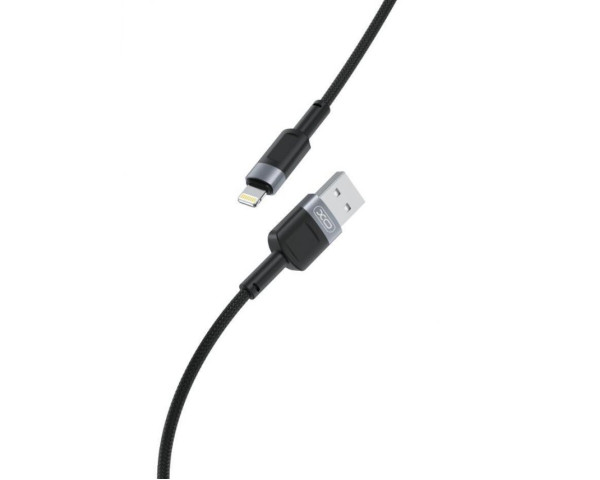 Кабель USB XO NB198 2.4A Quick Charge Lightning тканинний black
