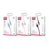 Кабель USB XO NB198 2.4A Quick Charge Type-C тканинний pink