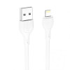Кабель USB XO NB200 2.1A Quick Charge Lightning 1m прогумований white