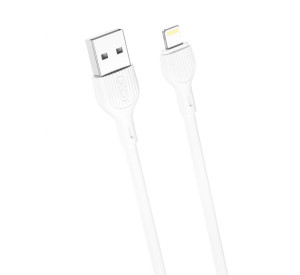 Кабель USB XO NB200 2.1A Quick Charge Lightning 2m прогумований white