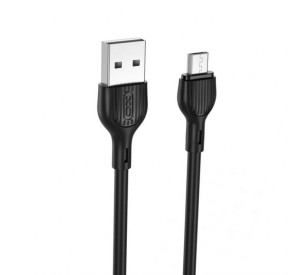 Кабель USB XO NB200 2.1A Quick Charge Micro 2m прогумований black
