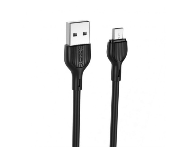Кабель USB XO NB200 2.1A Quick Charge Micro 2m прогумований black
