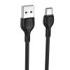Кабель USB XO NB200 2.1A Quick Charge Type-C 1m прогумований black