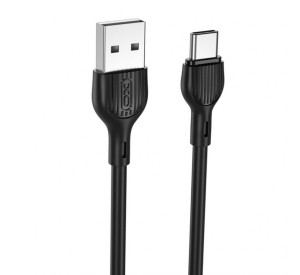 Кабель USB XO NB200 2.1A Quick Charge Type-C 1m прогумований black