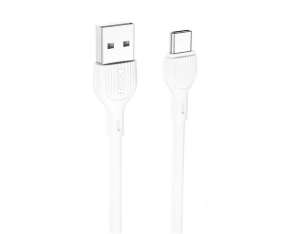 Кабель USB XO NB200 2.1A Quick Charge Type-C 1m прогумований white