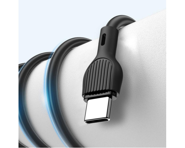 Кабель USB XO NB200 2.1A Quick Charge Type-C 2m прогумований black