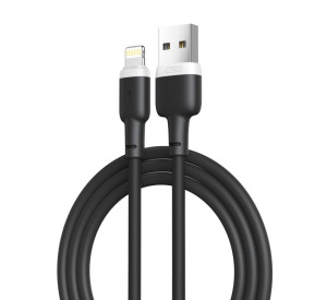 Кабель USB XO NB208 2.4A Lightning м'який силіконовий black