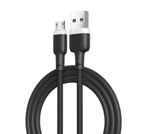 Кабель USB XO NB208 2.4A Micro м'який силіконовий black