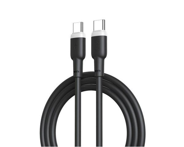 Кабель USB XO NB208B 60W Type-C to Type-C мягкий силиконовый black