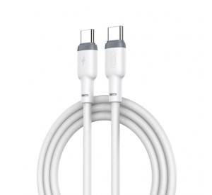 Кабель USB XO NB208B 60W Type-C to Type-C м'який силіконовий white