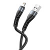 Кабель USB XO NB209 2.4A Lightning тканинний black