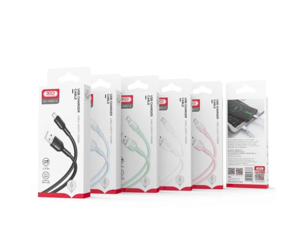 Кабель USB XO NB212 2.1A Lightning прогумований white