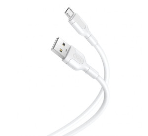 Кабель USB XO NB212 2.1A Micro прогумований white