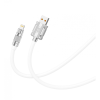 Кабель USB XO NB227 6A Lightning цинковий сплав/м'який силіконовий 1.2м white