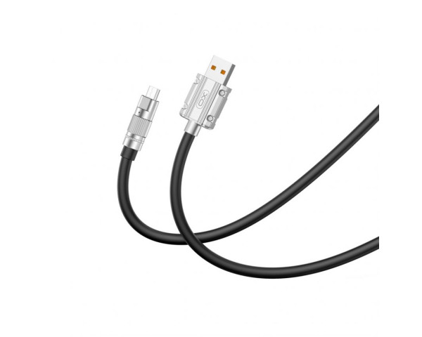 Кабель USB XO NB227 6A Micro цинковий сплав/м'який силіконовий 1.2м black