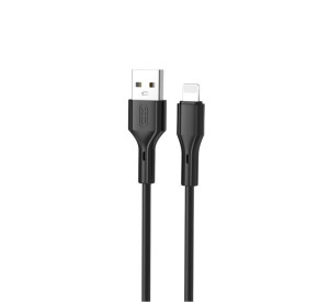 Кабель USB XO NB230 2.4A Quick Charge Lightning 1m прогумований black