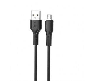Кабель USB XO NB230 2.4A Quick Charge Micro 1m прогумований black