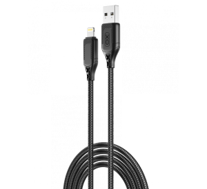 Кабель USB XO NB235 2.4A Lightning м'який тканинний black