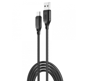 Кабель USB XO NB235 2.4A Type-C м'який тканинний black