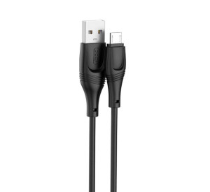 Кабель USB XO NB238 2.4A Micro м'який силіконовий black