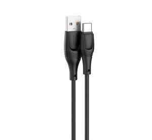 Кабель USB XO NB238 2.4A Type-C м'який силіконовий black
