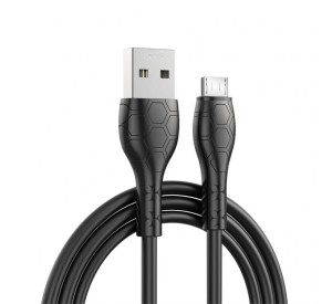 Кабель USB XO NB240 2.4A Micro м'який гумовий black