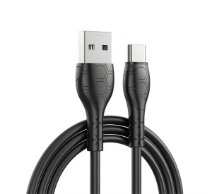 Кабель USB XO NB240 2.4A Type-C м'який гумовий black