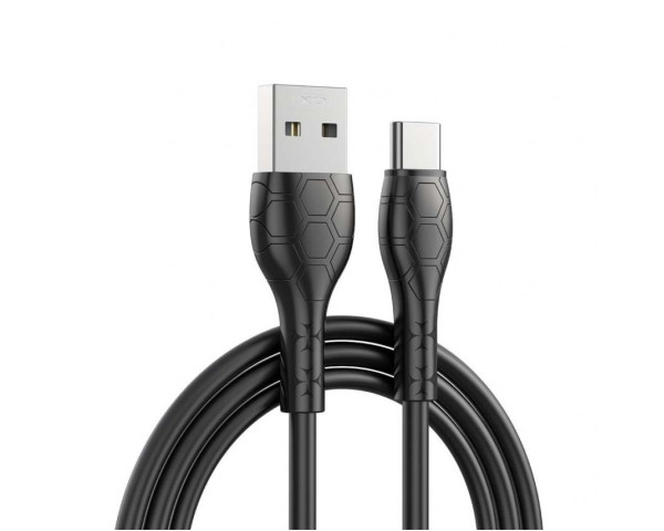 Кабель USB XO NB240 2.4A Type-C м'який гумовий black