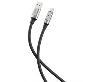 Кабель USB XO NB251 6A Quick Charge Lightning 1m силіконовий black