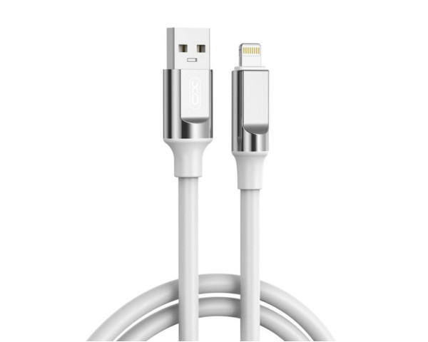 Кабель USB XO NB251 6A Quick Charge Lightning 1m силіконовий white
