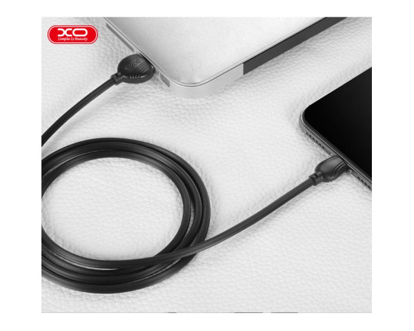 Кабель USB XO NB32 2.1A Quick Charge Type-C прогумований black