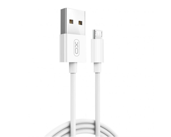 Кабель USB XO NB47 2.1A Quick Charge Micro прогумований white