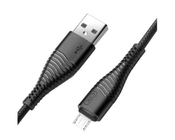 Кабель USB XO NB48 2.1A Micro прогумований black