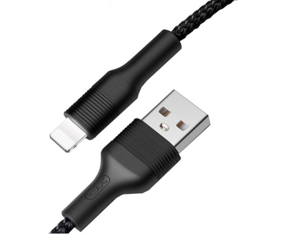 Кабель USB XO NB51 2.1A Lightning тканинний black
