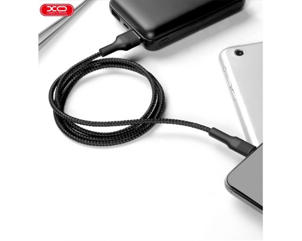 Кабель USB XO NB51 2.1A Micro тканинний black