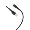 Кабель USB XO NB-P163 2.4A Quick Charge Lightning 1m прорезиненный black