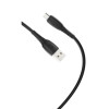 Кабель USB XO NB-P163 2.4A Quick Charge Micro 1m прогумований black