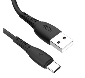 Кабель USB XO NB-P163 2.4A Quick Charge Type-C 1m прогумований black