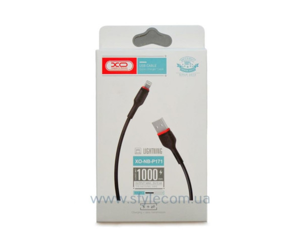 Кабель USB XO NB-P171 2.4A Lightning прогумований black