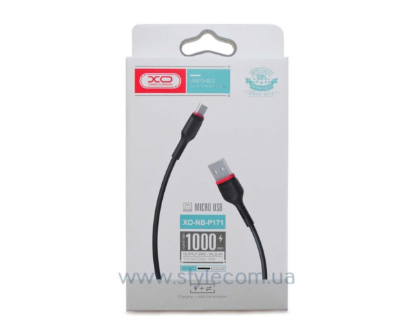 Кабель USB XO NB-P171 2.4A Micro прогумований black