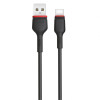 Кабель USB XO NB-P171 2.4A Type-C прогумований black