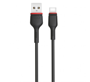 Кабель USB XO NB-P171 2.4A Type-C прогумований black