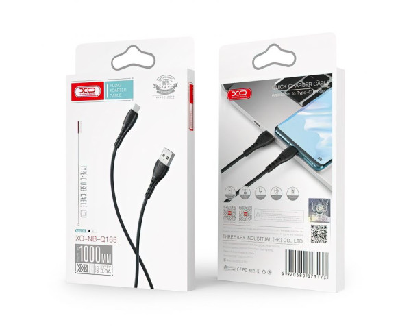 Кабель USB XO NB-Q165 3A Quick Charge Micro black