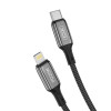 Кабель USB XO NB-Q180A PD 20W 2.22A Fast charge Type-C - Lightning 1m тканинний black
