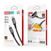 Кабель USB XO NB-Q180A PD 20W 2.22A Fast charge Type-C - Lightning 1m тканинний black