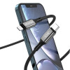 Кабель USB XO NB-Q180A PD 20W 2.22A Fast charge Type-C - Lightning 1m тканинний black