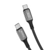 Кабель USB XO NB-Q180B PD 60W 3A Fast charge Type-C - Type-C 1m тканинний black